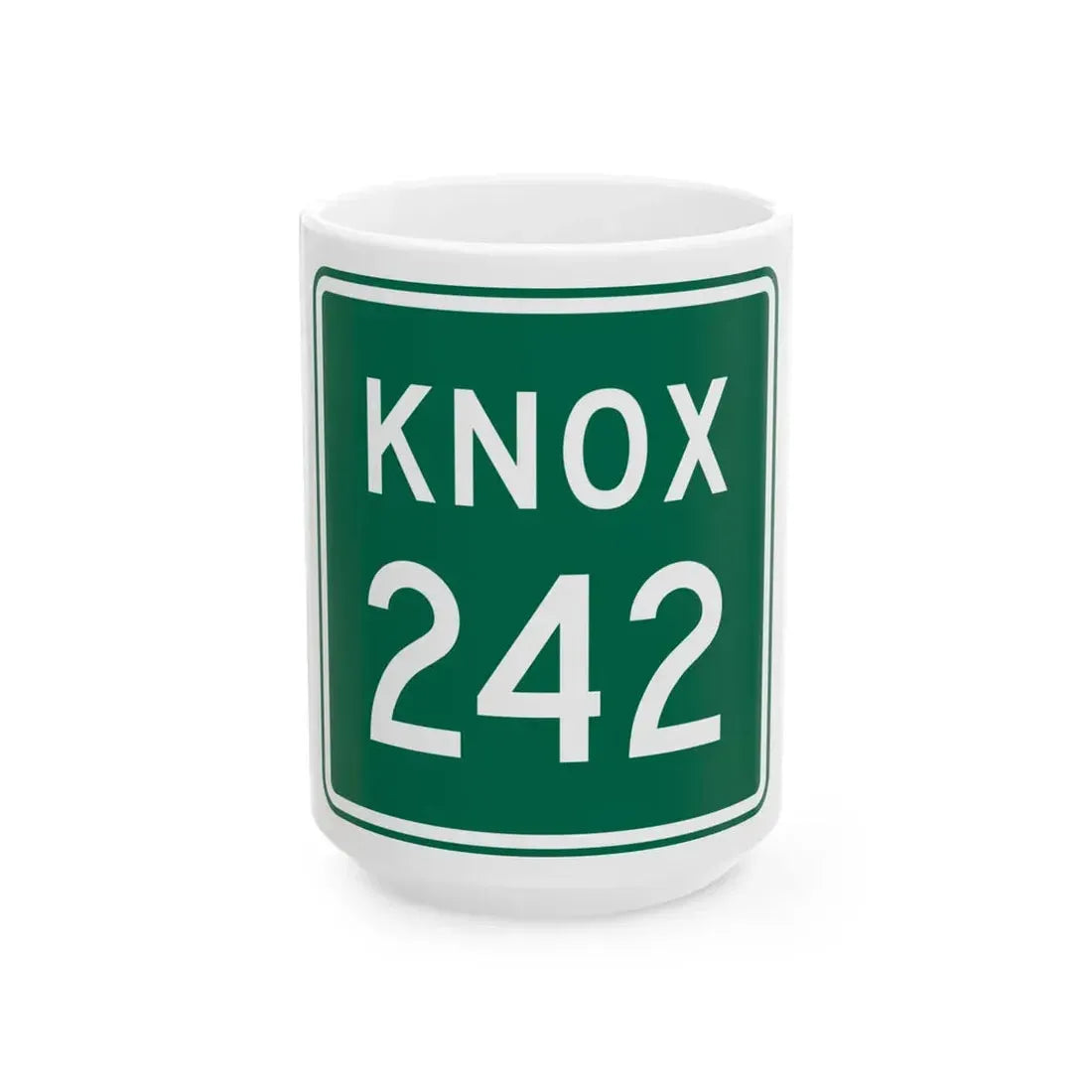 Knox Township Route 242 Jefferson County Ohio (Ohio) (Road Sign) White Coffee Mug 15oz - Go Mug Yourself