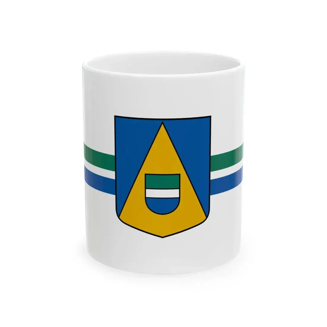 Kolkas pagasta karogs (Latvia) White Coffee Mug 11oz - Go Mug Yourself