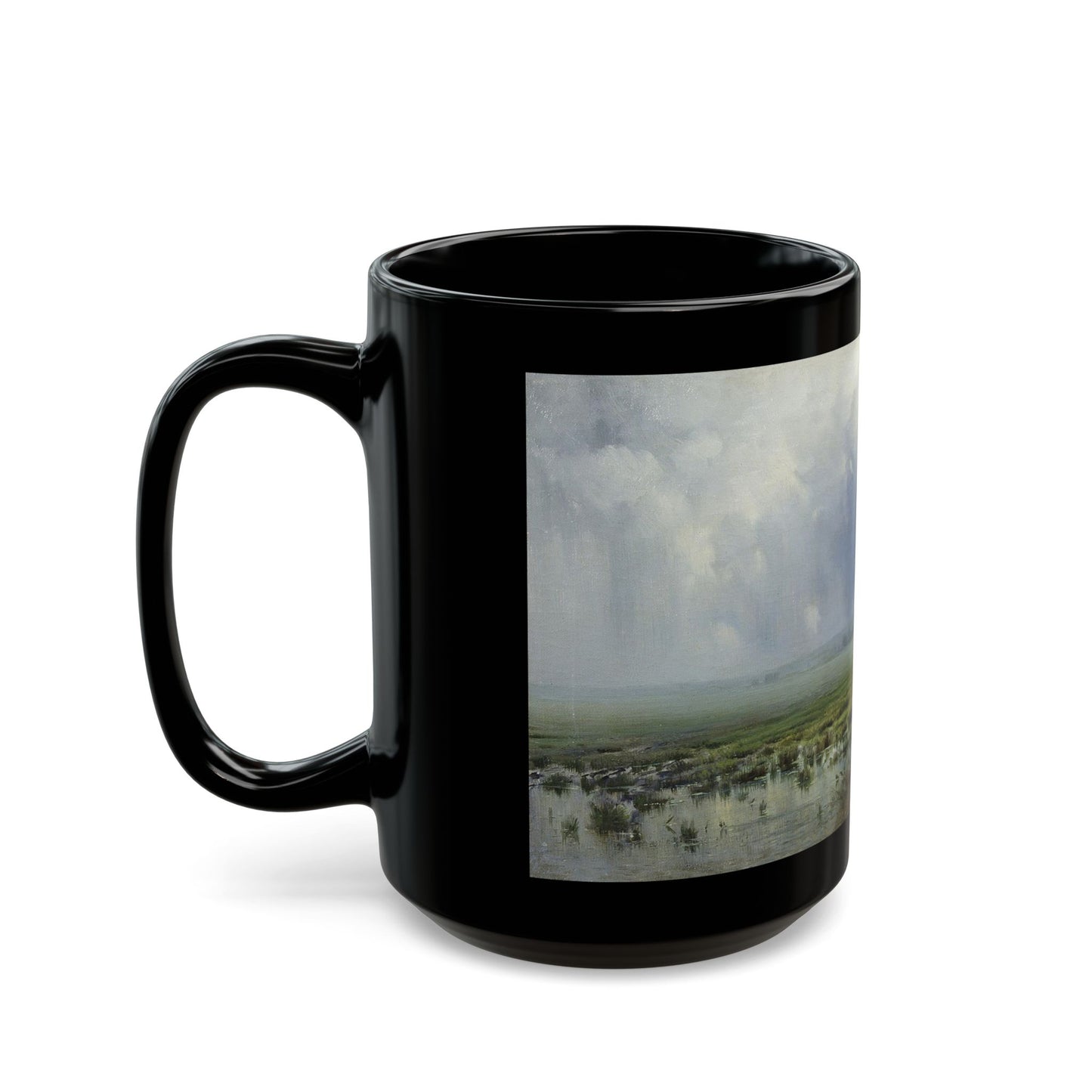 Konstantin Yakovlevich Kryzhitsky (1858-1911) A Swamp - Black Coffee Mug-Go Mug Yourself