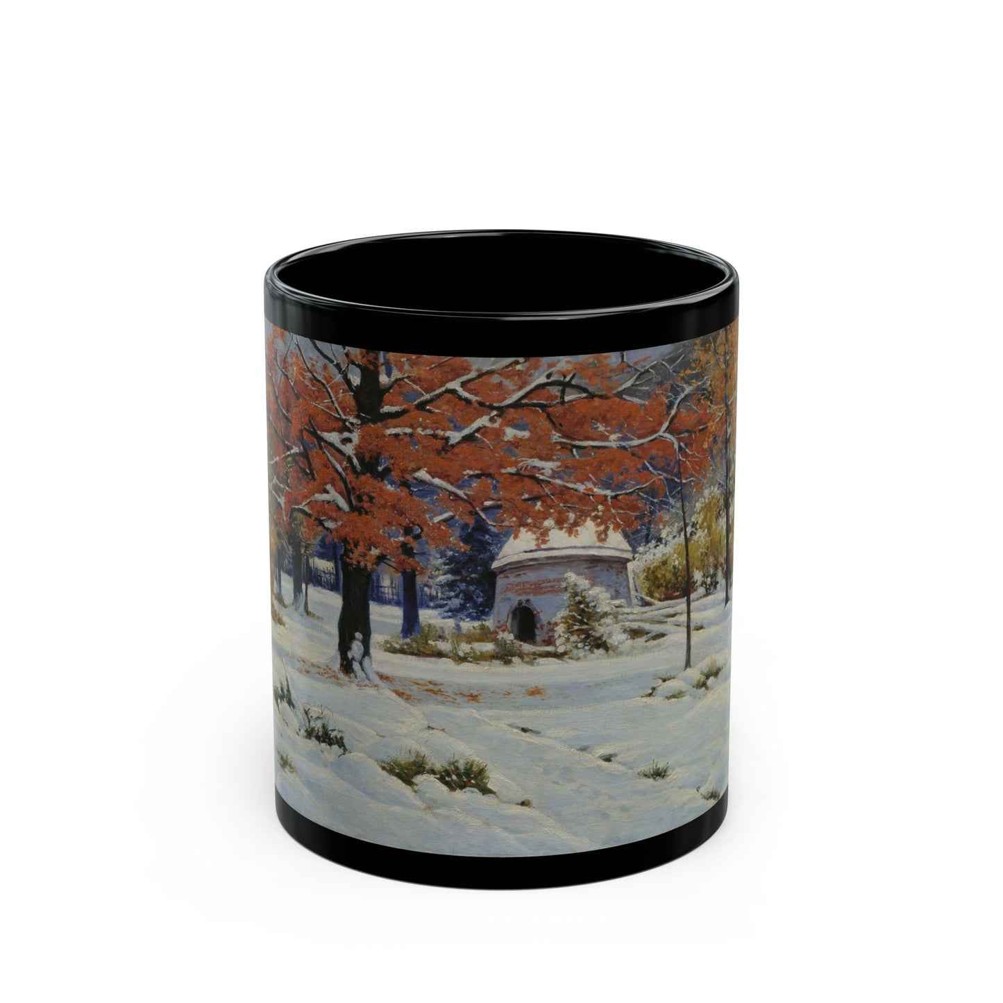 Konstantin Yakovlevich Kryzhitsky (1858-1911) Early Snow - Black Coffee Mug-11oz-Go Mug Yourself