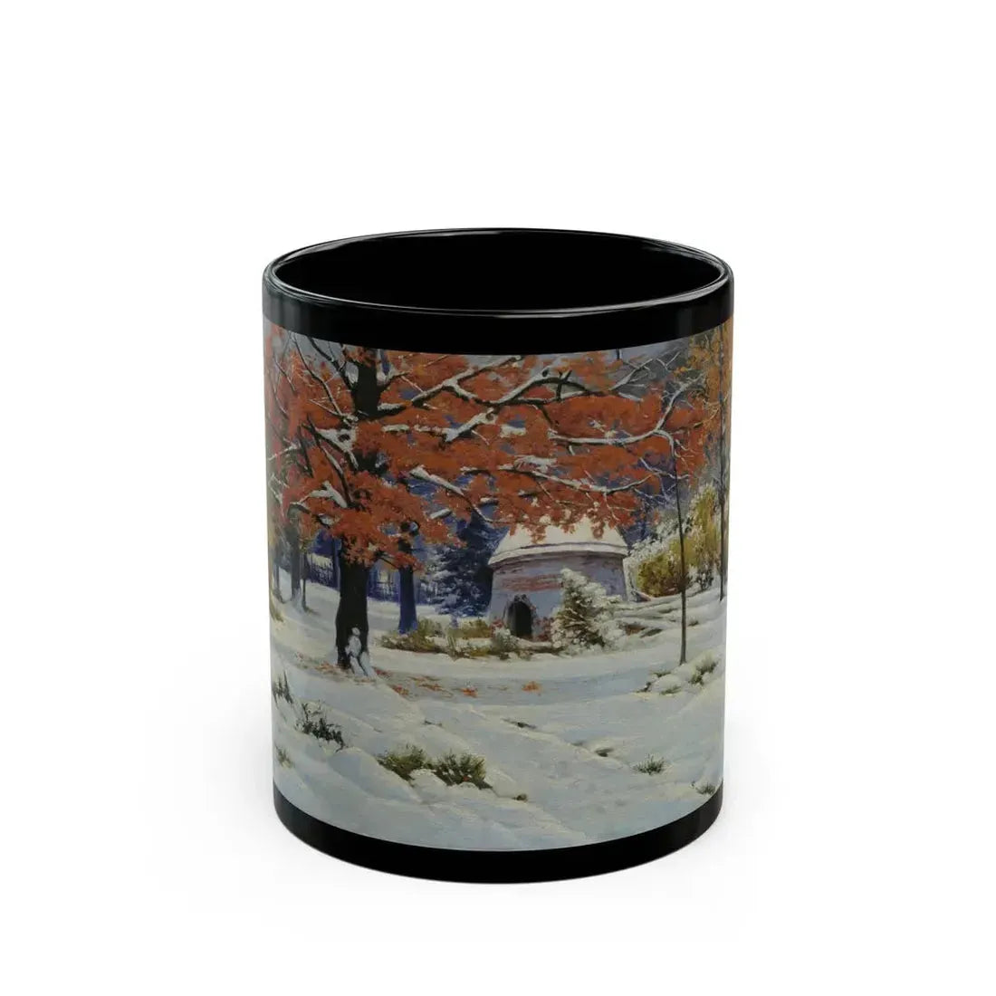Konstantin Yakovlevich Kryzhitsky (1858-1911) Early Snow - Black Coffee Mug 11oz - Go Mug Yourself