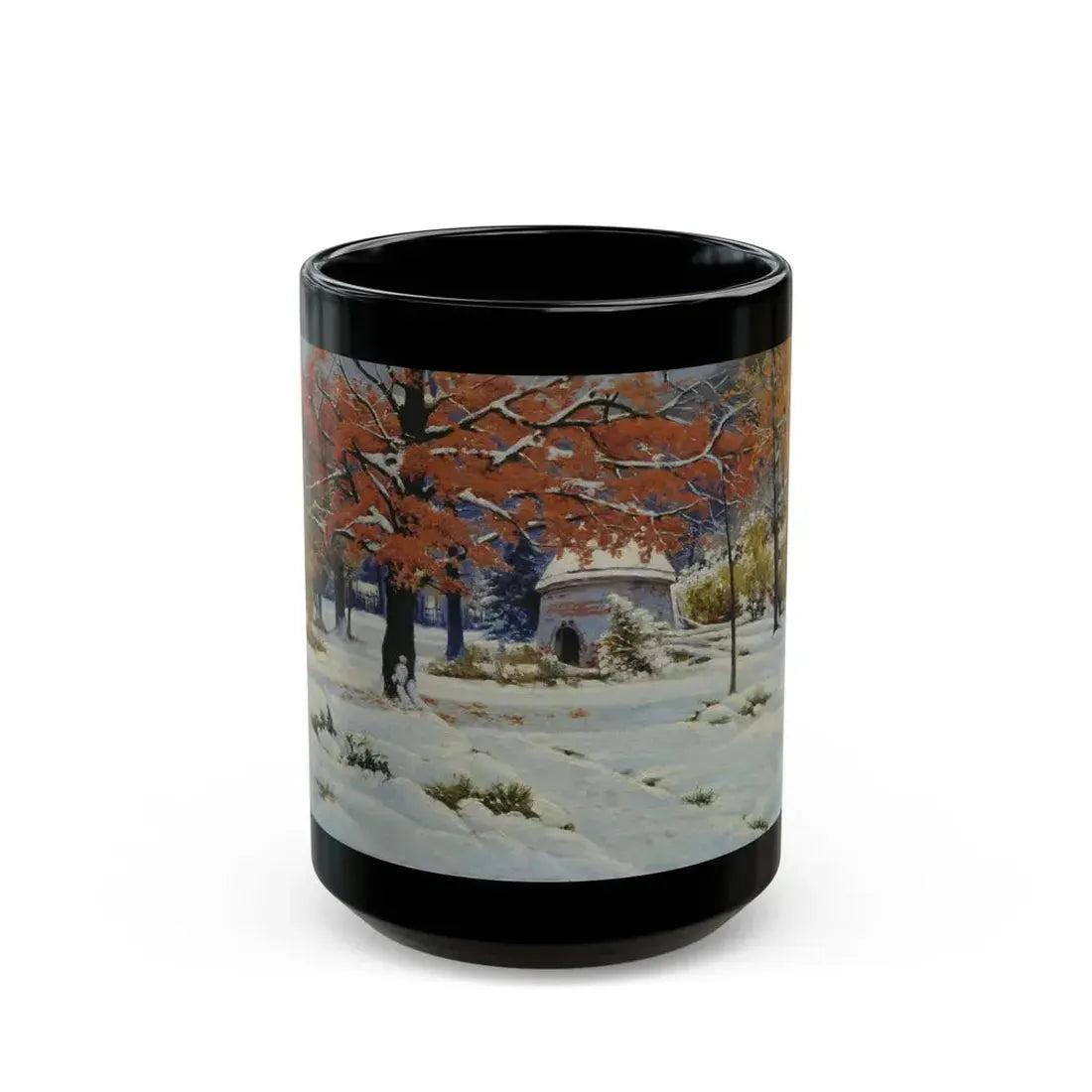 Konstantin Yakovlevich Kryzhitsky (1858-1911) Early Snow - Black Coffee Mug 15oz - Go Mug Yourself