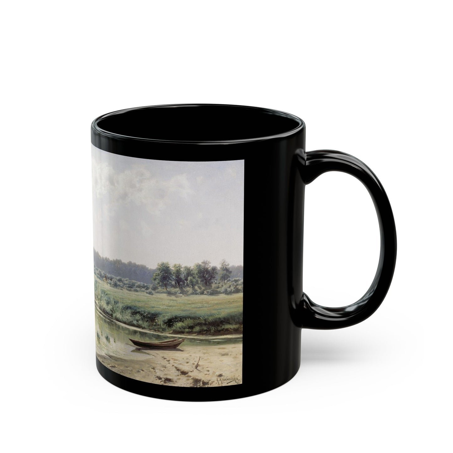 Konstantin Yakovlevich Kryzhitsky (1858-1911) Forenoon - 1885 - Black Coffee Mug-Go Mug Yourself