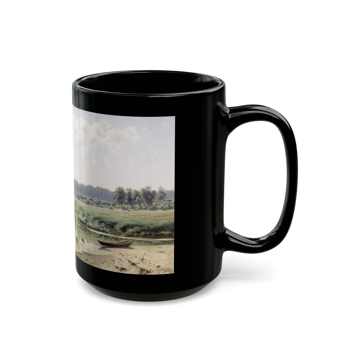 Konstantin Yakovlevich Kryzhitsky (1858-1911) Forenoon - 1885 - Black Coffee Mug-Go Mug Yourself