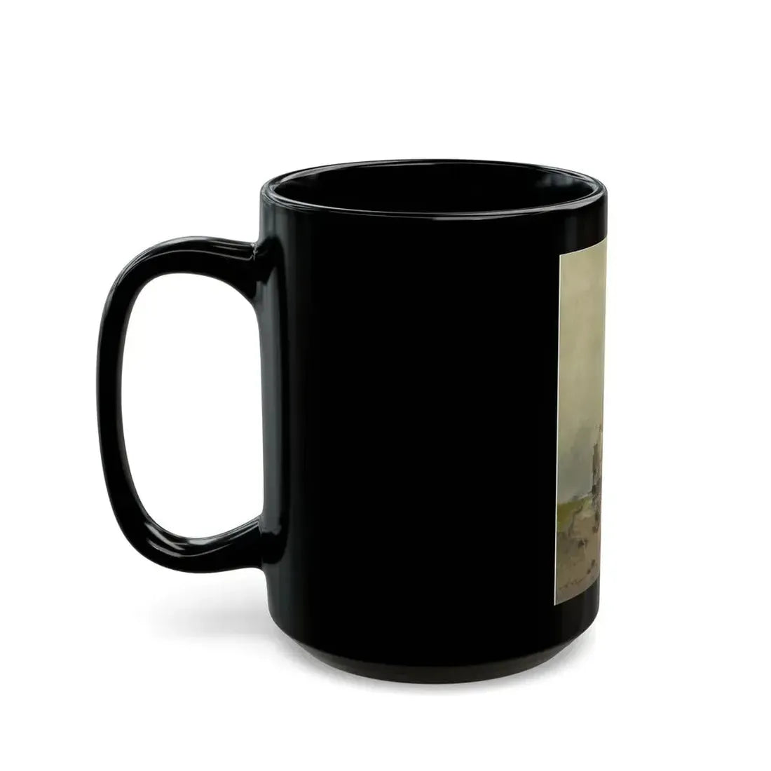 Konstantinos Volanakis (1837-1907) Mending the nets - Black Coffee Mug - Go Mug Yourself
