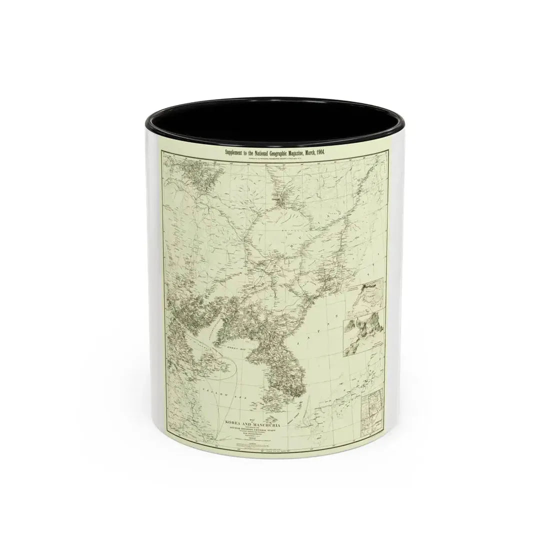 Korea and Manchuria (1904) (Map) Accent Coffee Mug 11oz Black - Go Mug Yourself