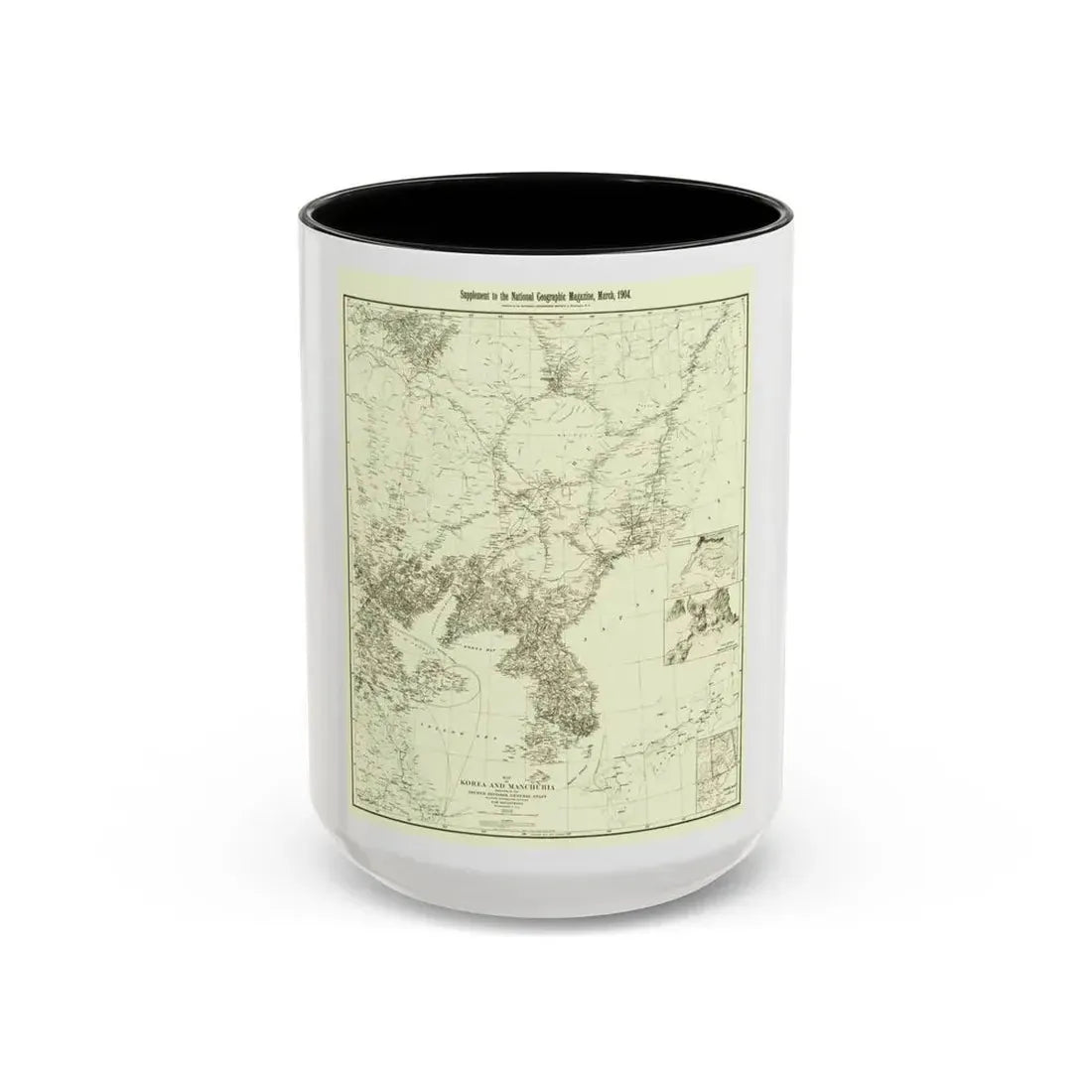 Korea and Manchuria (1904) (Map) Accent Coffee Mug 15oz Black - Go Mug Yourself