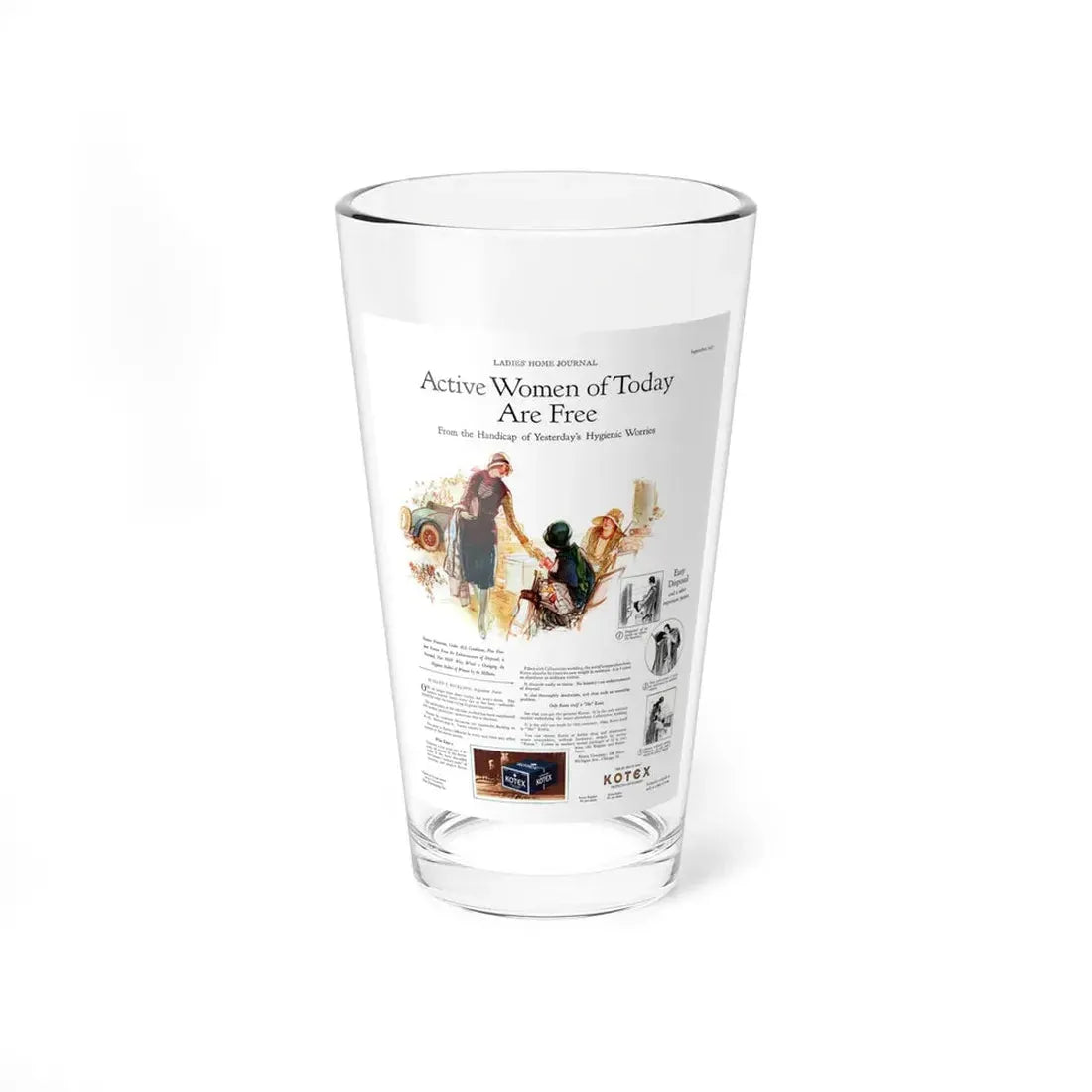 Kotex ad, Ladies' Home Journal, September 1927 - Pint Glass 16oz 16oz - Go Mug Yourself