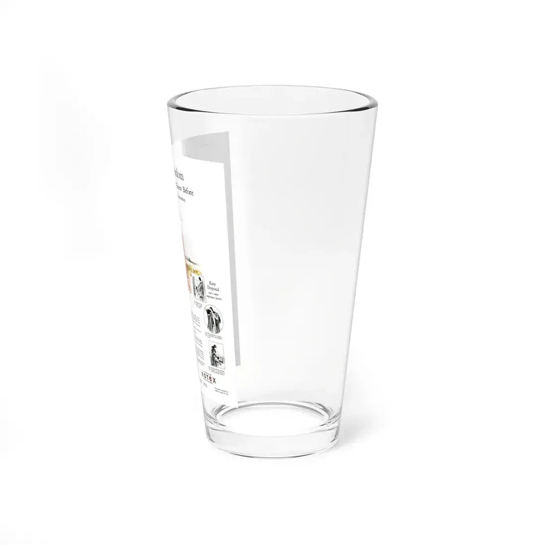 Kotex ad, McCalls, July 1927 - Pint Glass 16oz - Go Mug Yourself