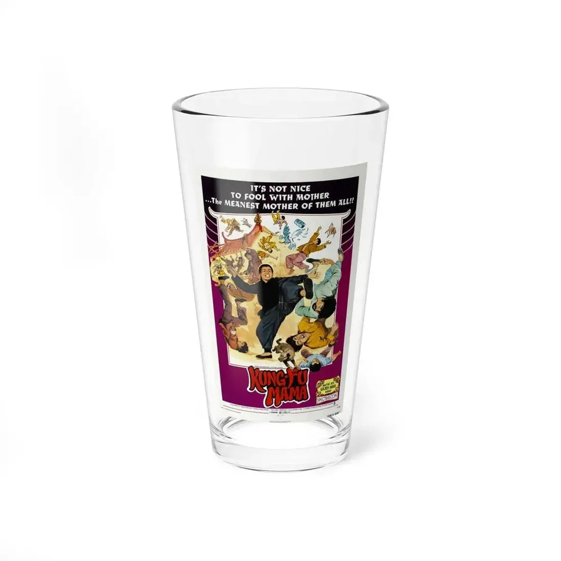 KUNG-FU MAMA 1973 Movie Poster - Pint Glass 16oz 16oz - Go Mug Yourself