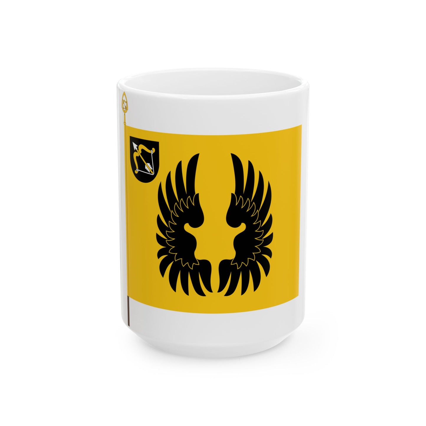 Kuopion huoltopataljoonan lippu (Finland) White Coffee Mug-15oz-Go Mug Yourself