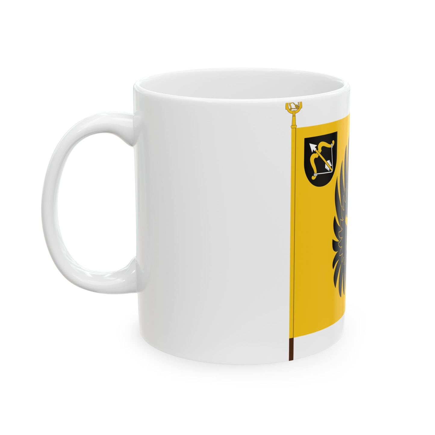 Kuopion huoltopataljoonan lippu (Finland) White Coffee Mug-Go Mug Yourself