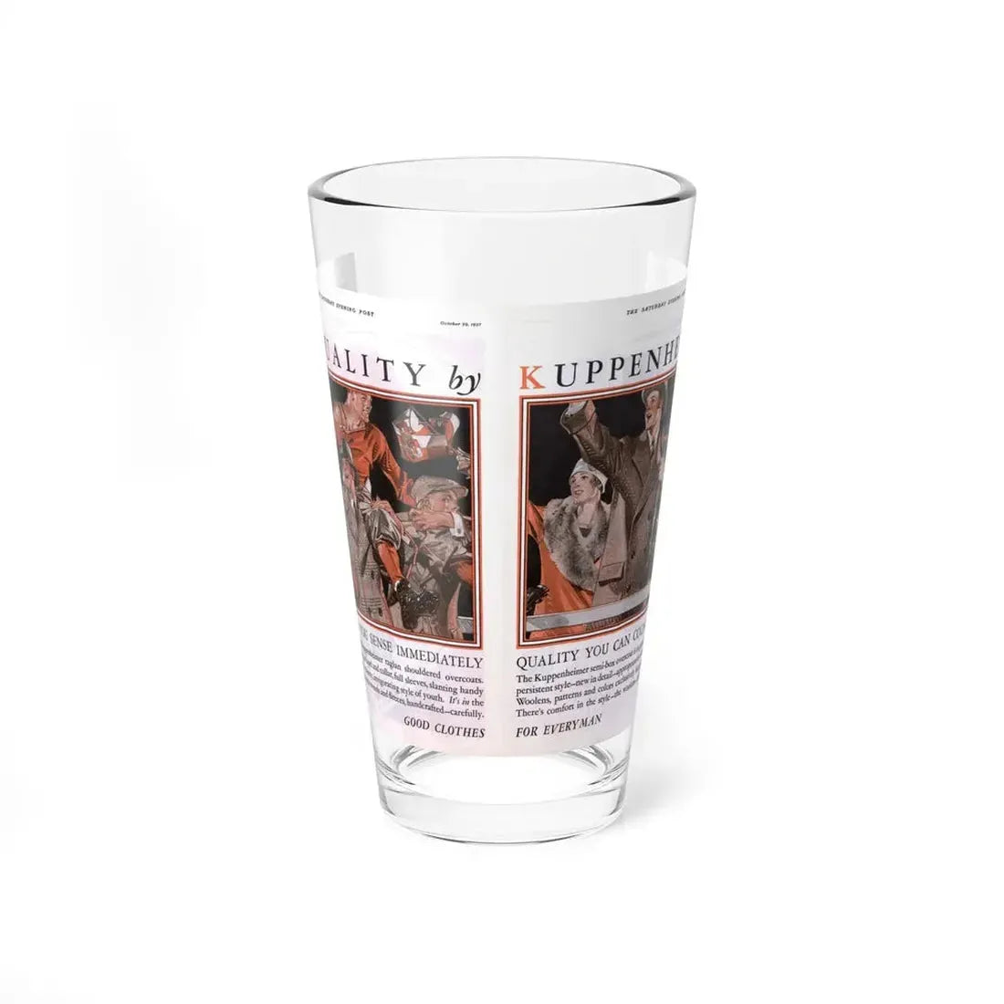 Kuppenheimer ad, The Saturday Evening Post, October 29, 1927 - Pint Glass 16oz 16oz - Go Mug Yourself