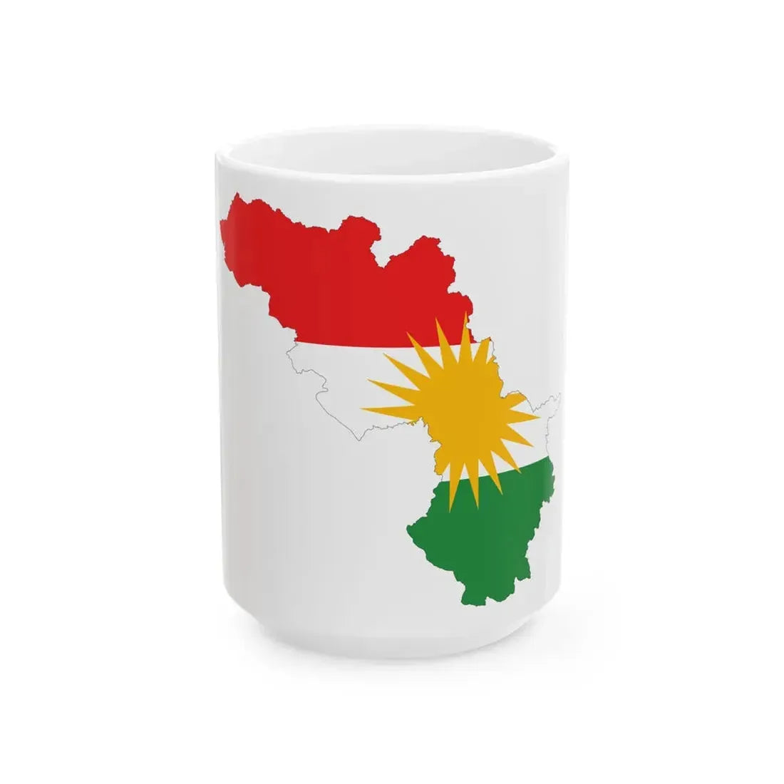 Kurdistan-Flagmap (Iraq) White Coffee Mug 15oz - Go Mug Yourself