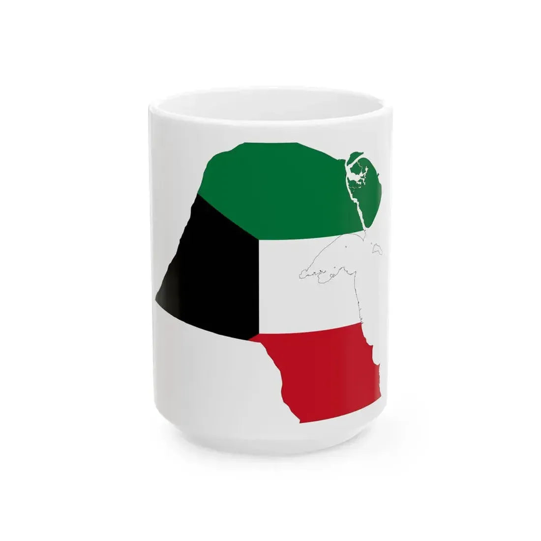 Kuwait-Flagmap (Kuwait) White Coffee Mug 15oz - Go Mug Yourself