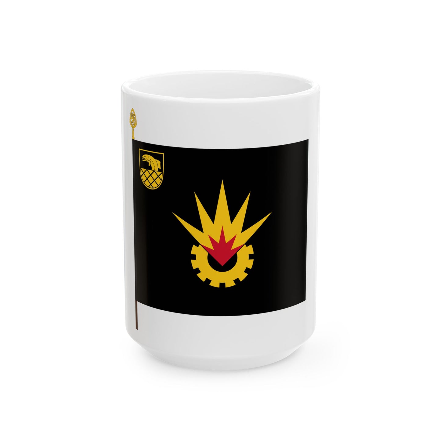 Kymen pioneeripataljoonan lippu (Finland) White Coffee Mug-15oz-Go Mug Yourself