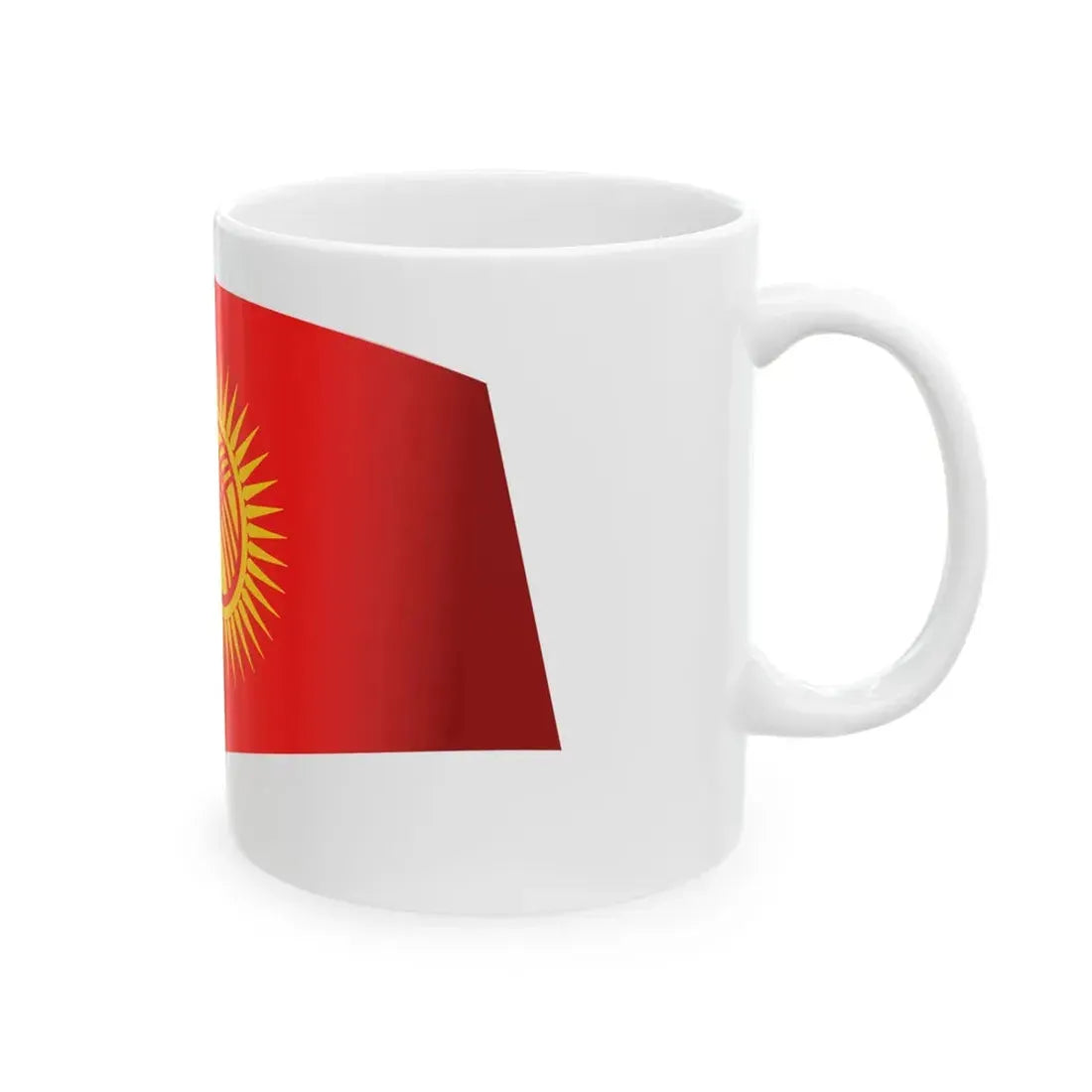 Kyrgyzstan Flag - iconic waving (Kyrgyzstan) White Coffee Mug - Go Mug Yourself