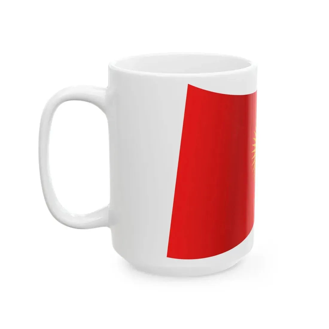 Kyrgyzstan Flag - iconic waving (Kyrgyzstan) White Coffee Mug - Go Mug Yourself