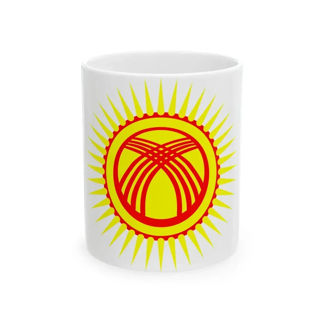 Kyrgyzstan flag tunduk (Kyrgyzstan) White Coffee Mug 11oz - Go Mug Yourself