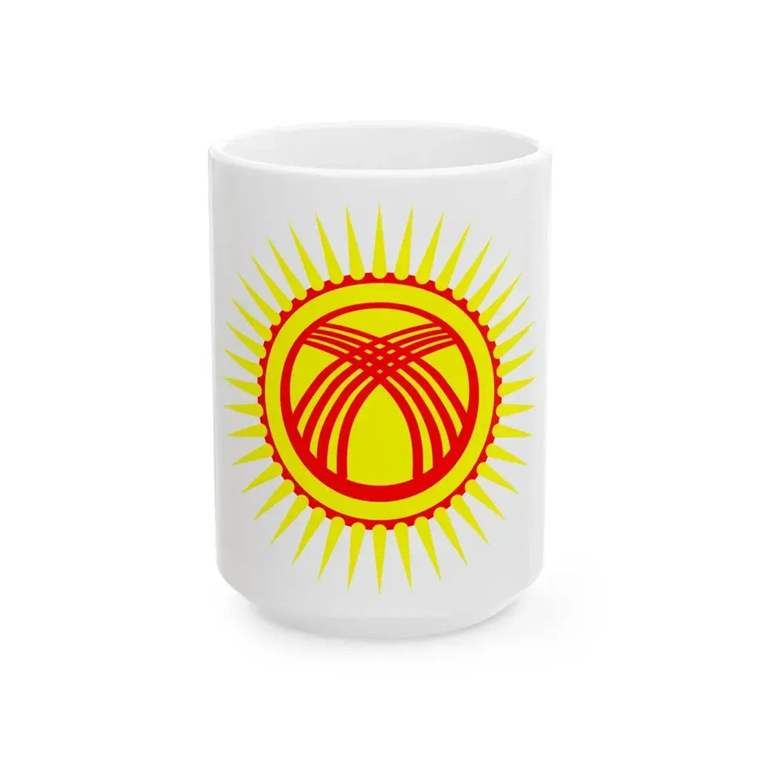 Kyrgyzstan flag tunduk (Kyrgyzstan) White Coffee Mug 15oz - Go Mug Yourself