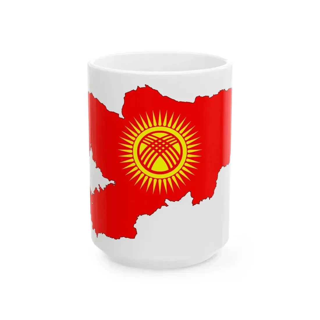 Kyrgyzstan-Flagmap (Kyrgyzstan) White Coffee Mug 15oz - Go Mug Yourself