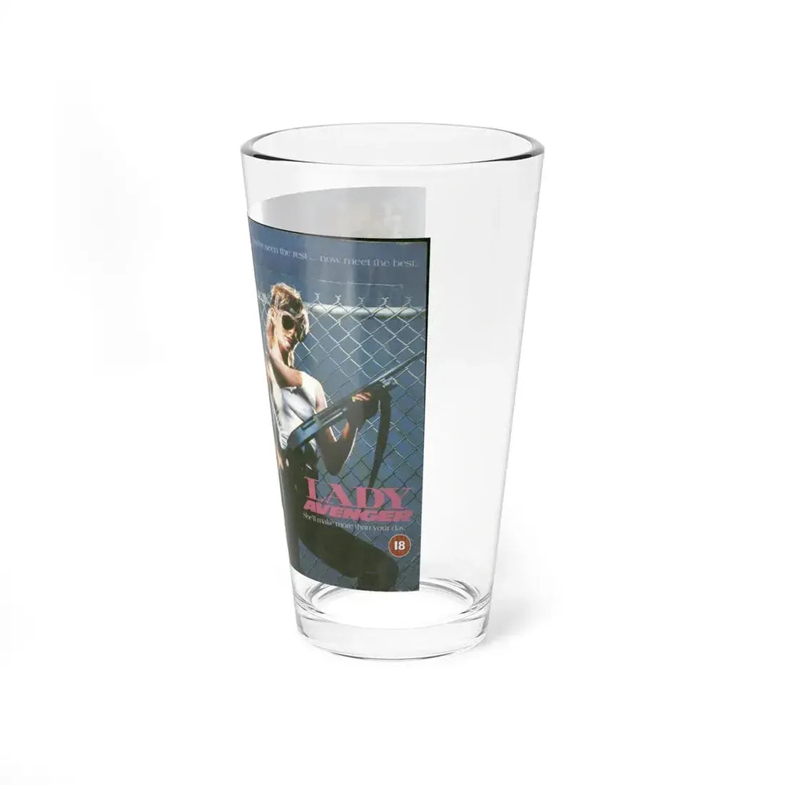 LADY AVENGER (VHS COVER) Pint Glass 16oz - Go Mug Yourself