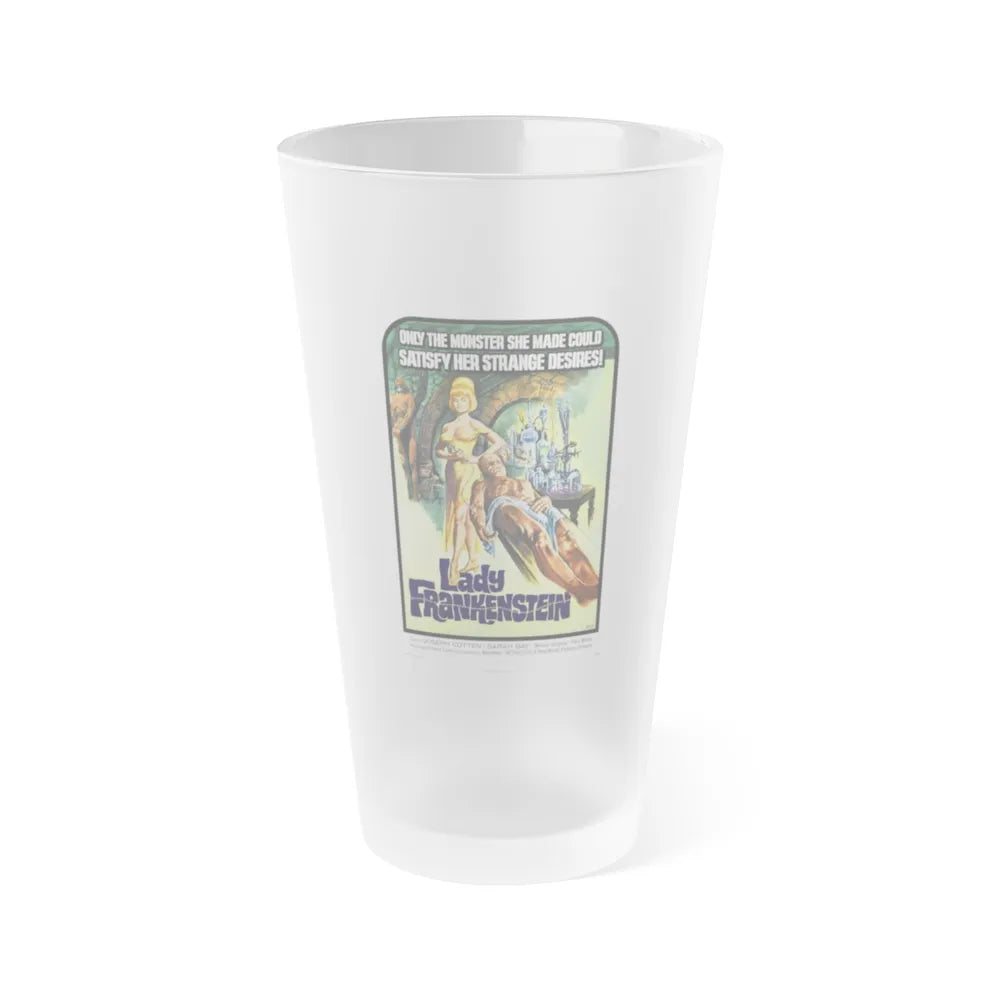 LADY FRANKENSTEIN 1971 Movie Poster - Frosted Pint Glass 16oz-16oz-Frosted-Go Mug Yourself