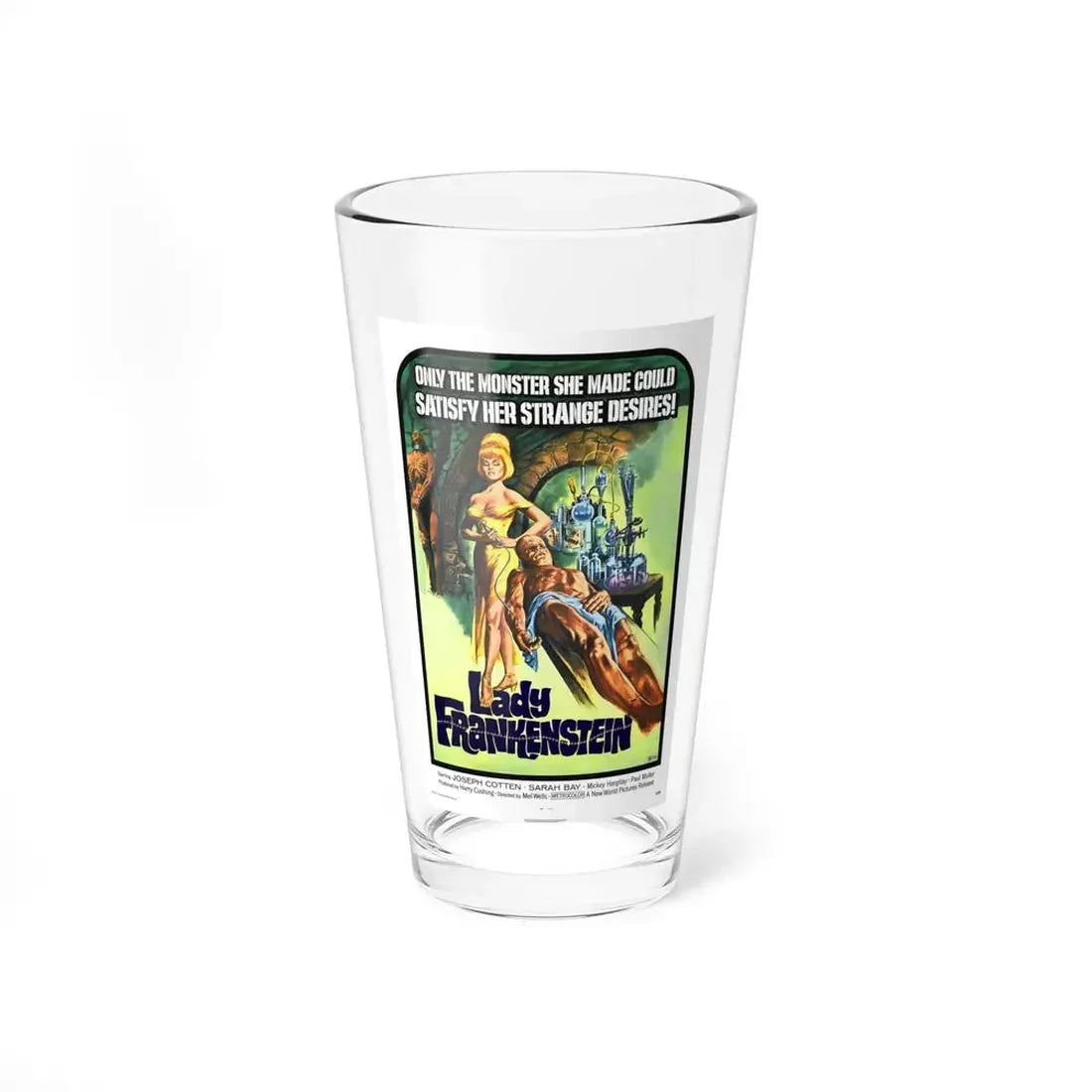 LADY FRANKENSTEIN 1971 Movie Poster - Pint Glass 16oz 16oz - Go Mug Yourself