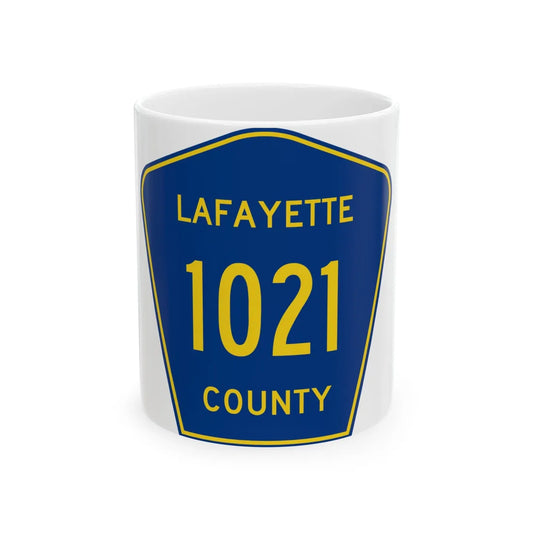Lafayette County Route 1021 MS (Mississippi) (Road Sign) White Coffee Mug 11oz - Go Mug Yourself