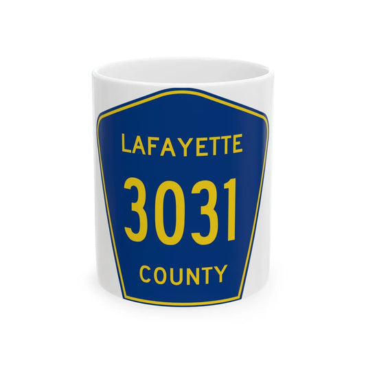 Lafayette County Route 3031 MS (Mississippi) (Road Sign) White Coffee Mug 11oz - Go Mug Yourself