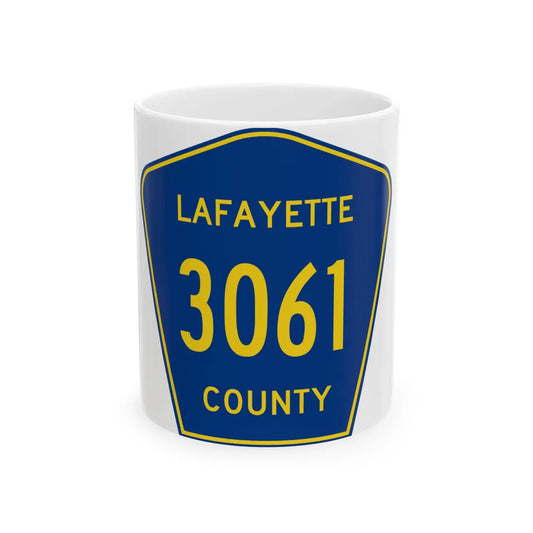 Lafayette County Route 3061 MS (Mississippi) (Road Sign) White Coffee Mug 11oz - Go Mug Yourself