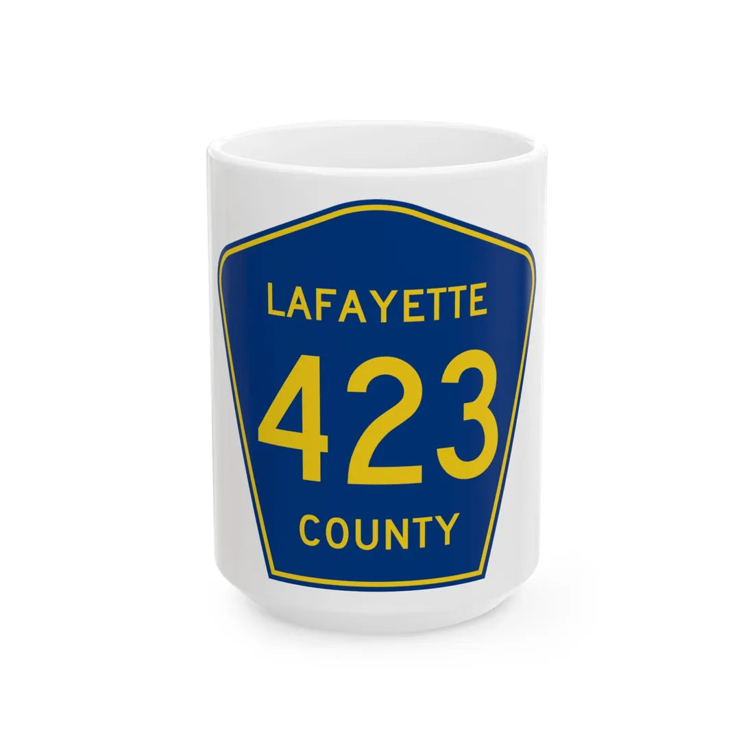 Lafayette County Route 423 MS (Mississippi) (Road Sign) White Coffee Mug 15oz - Go Mug Yourself