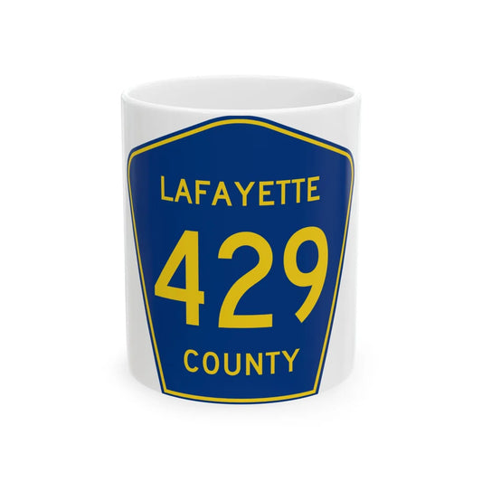 Lafayette County Route 429 MS (Mississippi) (Road Sign) White Coffee Mug 11oz - Go Mug Yourself