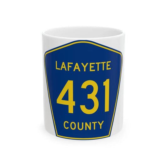 Lafayette County Route 431 MS (Mississippi) (Road Sign) White Coffee Mug 11oz - Go Mug Yourself