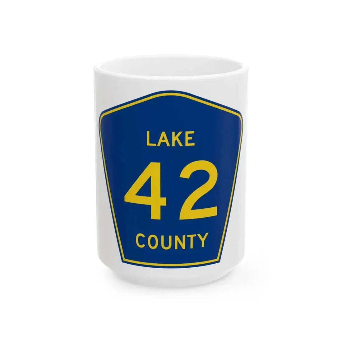Lake County 42 (Florida) (Road Sign) White Coffee Mug 15oz - Go Mug Yourself