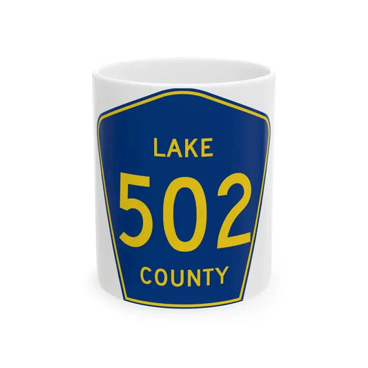 Lake County 502 (California) (Road Sign) White Coffee Mug 11oz - Go Mug Yourself