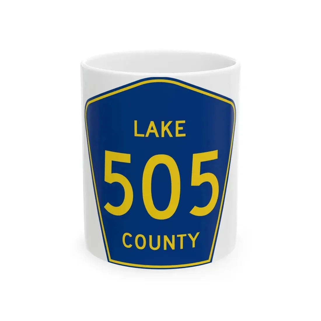 Lake County 505 (California) (Road Sign) White Coffee Mug 11oz - Go Mug Yourself