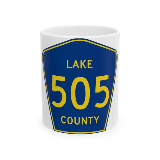 Lake County 505 (California) (Road Sign) White Coffee Mug 11oz - Go Mug Yourself