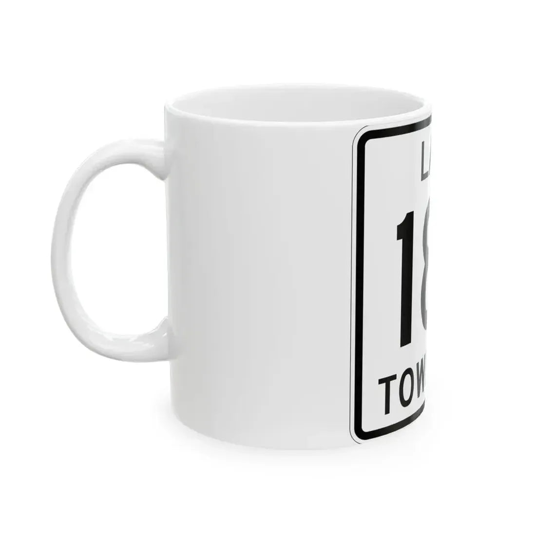 Lake Township Route 185 Logan County Ohio (Ohio) (Road Sign) White Coffee Mug - Go Mug Yourself