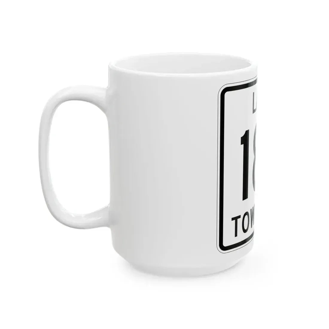 Lake Township Route 185 Logan County Ohio (Ohio) (Road Sign) White Coffee Mug - Go Mug Yourself