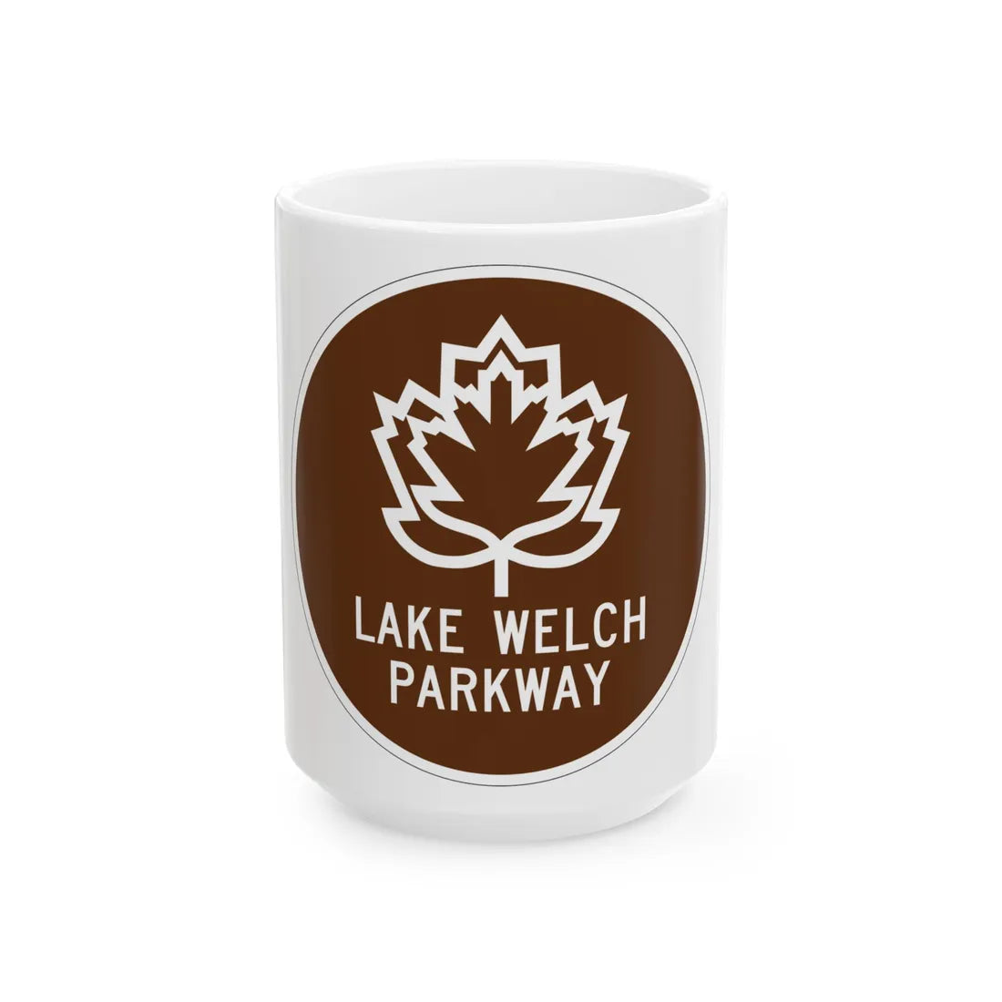 Lake Welch Pkwy Shield (New York) (Road Sign) White Coffee Mug 15oz - Go Mug Yourself