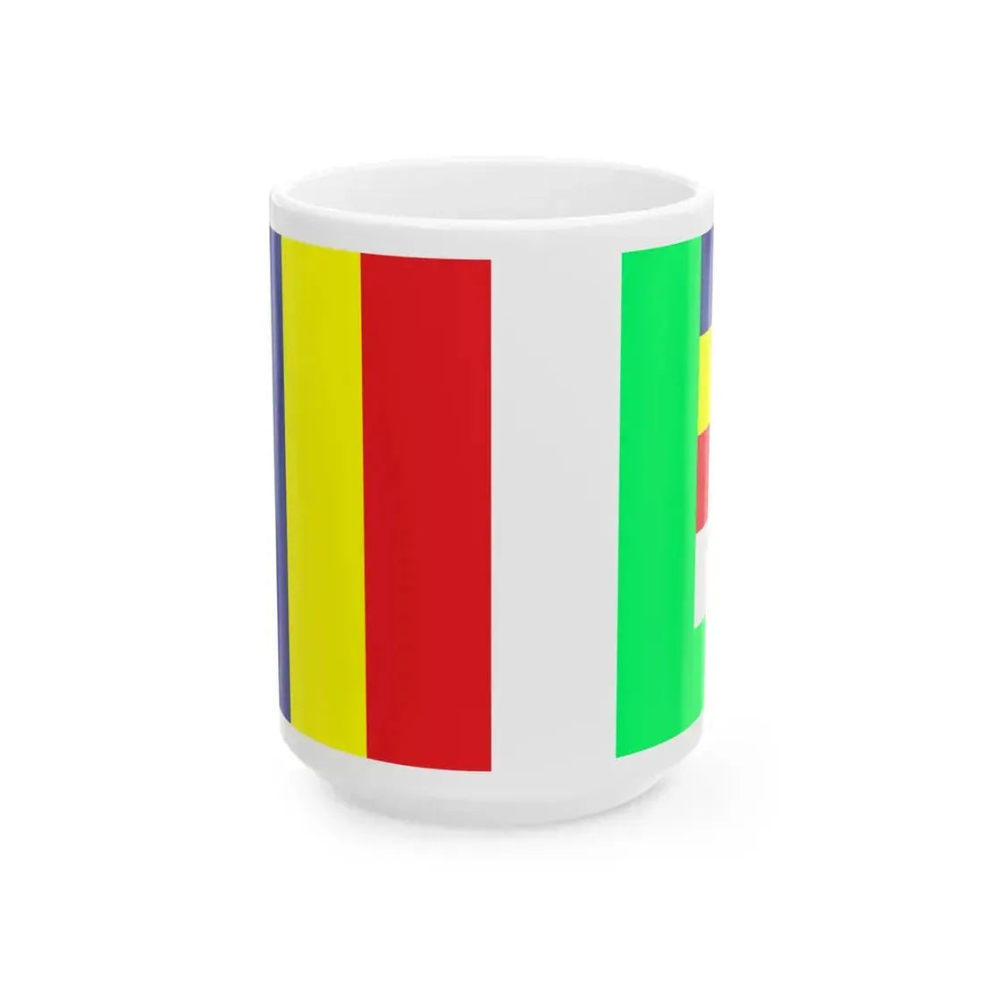 Lao buddhist flag (Laos) White Coffee Mug 15oz - Go Mug Yourself