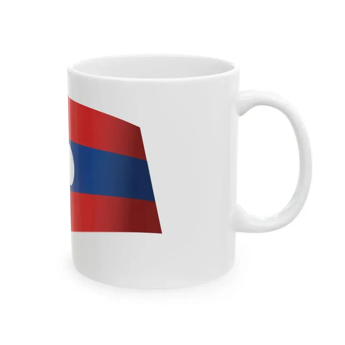 Laos Flag - iconic waving (Laos) White Coffee Mug - Go Mug Yourself