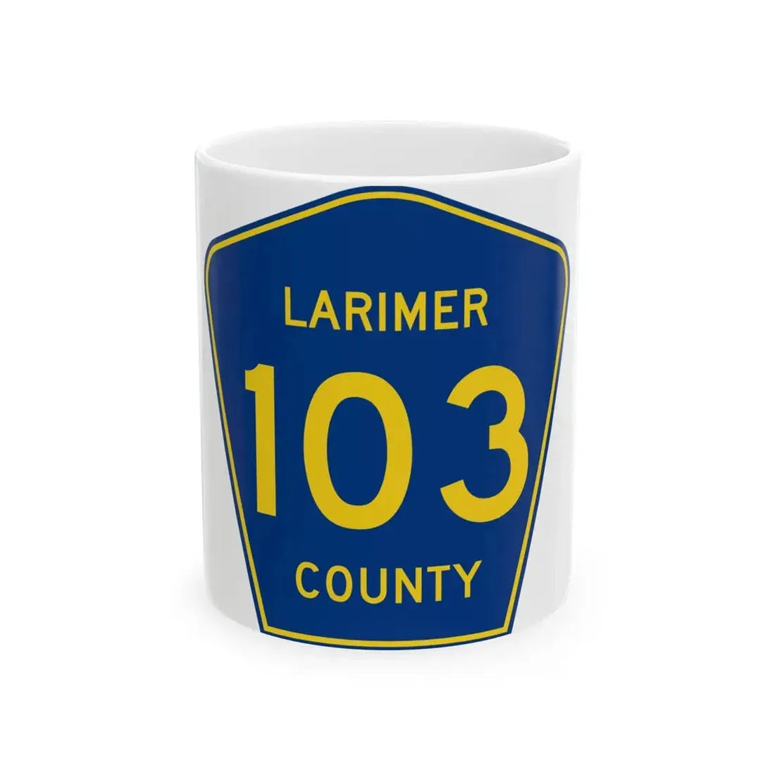 Larimer County 103 (Colorado) (Road Sign) White Coffee Mug 11oz - Go Mug Yourself