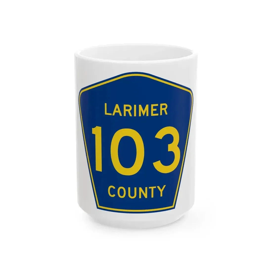 Larimer County 103 (Colorado) (Road Sign) White Coffee Mug 15oz - Go Mug Yourself
