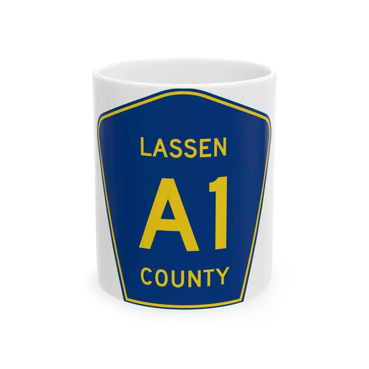 Lassen County A1 (California) (Road Sign) White Coffee Mug 11oz - Go Mug Yourself