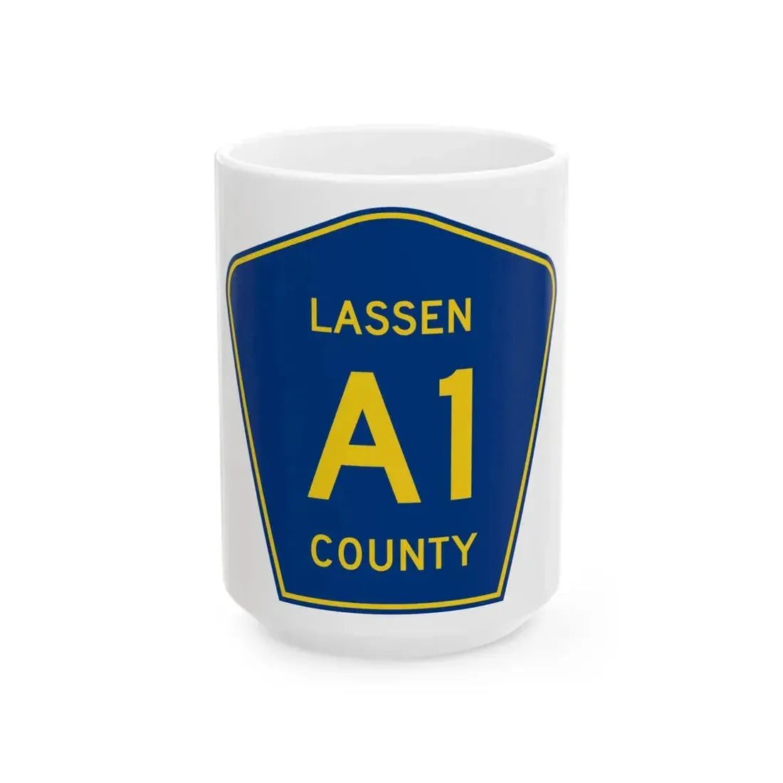 Lassen County A1 (California) (Road Sign) White Coffee Mug 15oz - Go Mug Yourself