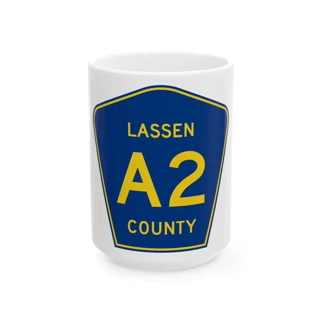 Lassen County A2 (California) (Road Sign) White Coffee Mug 15oz - Go Mug Yourself