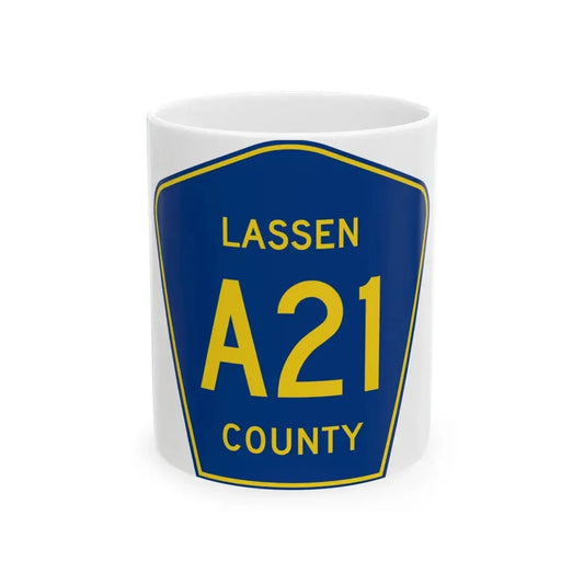 Lassen County A21 (California) (Road Sign) White Coffee Mug 11oz - Go Mug Yourself