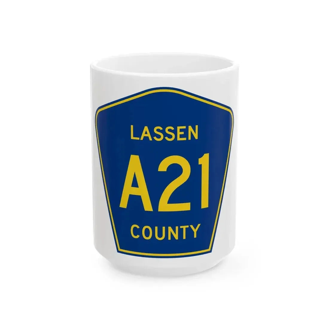 Lassen County A21 (California) (Road Sign) White Coffee Mug 15oz - Go Mug Yourself